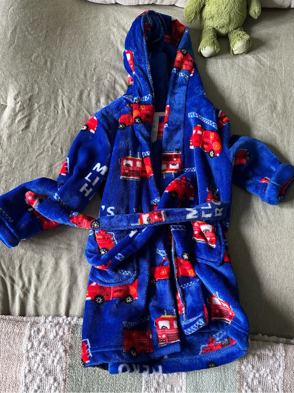 Toddler Firetruck Robe - Picture 2 of 4